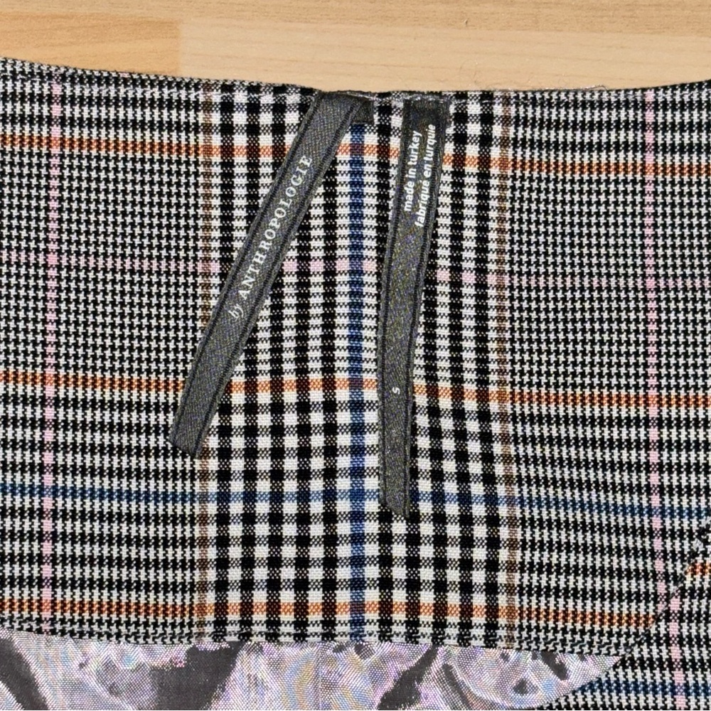 Anthropologie Plaid Mod Vest Small Gray Academia Preppy Collegiate Library Core - Picture 5 of 12